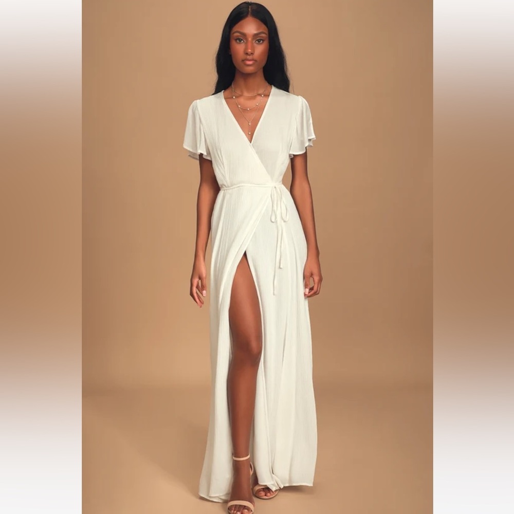 NWT Lulus Hearts of Marigold Maxi Wrap Dress